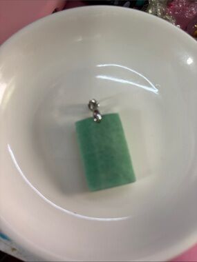 Green Rectangular Amazonite Pendant Necklace